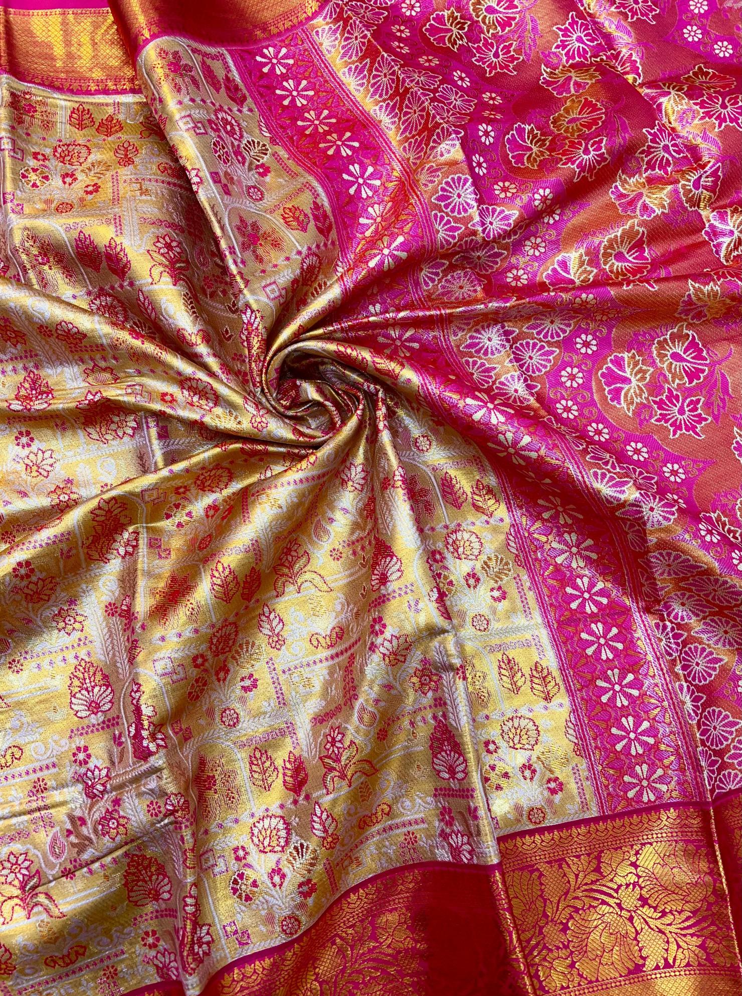 Malhar sketch-2 kanchipuram inspired silk surat sarees wholesale market
