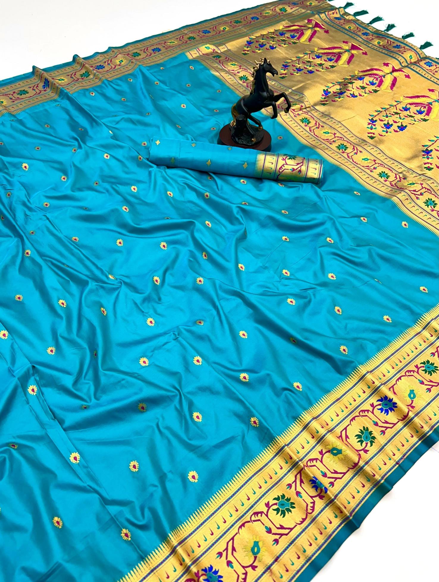 Malhar traditional paithani pure silk saree wholesale market in surat