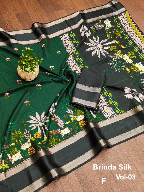 Malhar zuhi-vol-6 dola silk kalamkari digital print surat saree