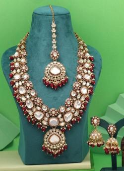 Maroon Color Kundan Bridal 621 Costume jewellery manufacturers in Gujarat