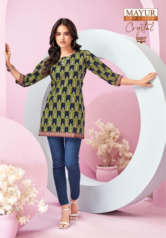 Mayur crystal vol-5 poplin cotton short top wholesale kurti