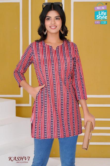 MCM kashvi special fancy heavy cotton indian short kurti tops