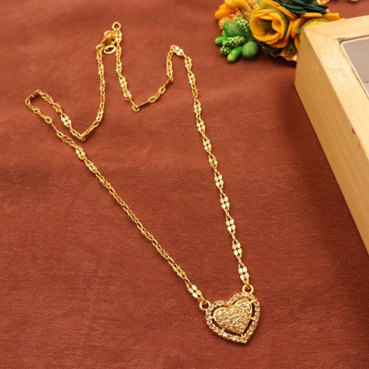 Micro gold polish chain pendant 622 Premium imitation jewellery wholesale suppliers in India