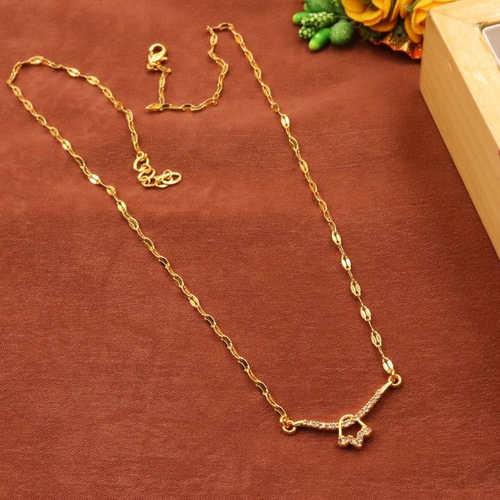 Micro gold polish chain pendant 623 Indian imitation jewellery wholesale market