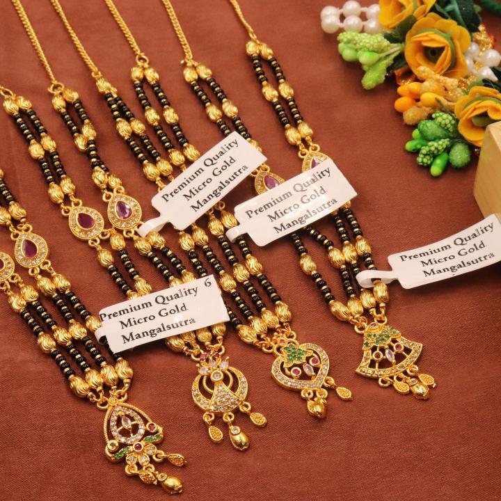 Micro gold polish manglsutra 1913 Wholesale artificial jewellery online