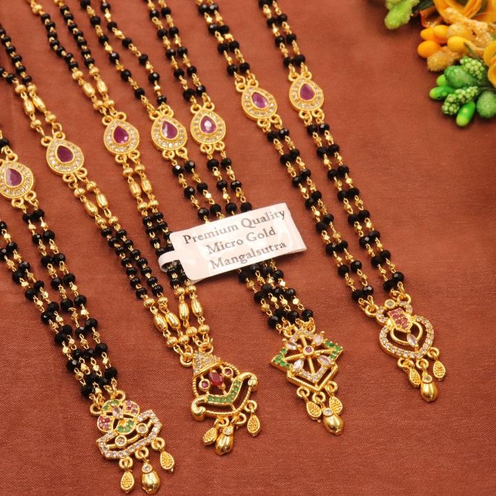 Micro gold polish manglsutra 1914 Designer imitation jewellery online