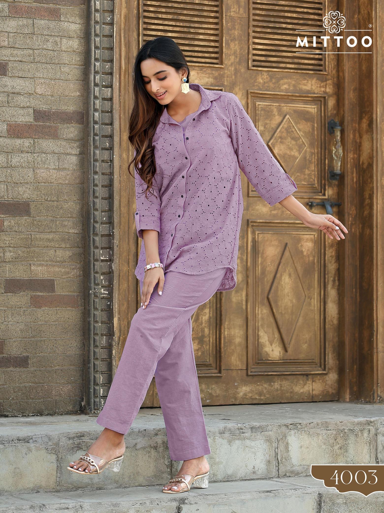 Mittoo veena shifli cotton co ord set wholesale