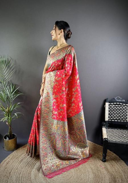 Mohini-vol-7 beautiful pashmina silk with flowers weaves indian sarees wholesale