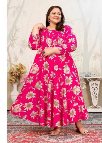 Moksh International plus size joy vol 1 riyon plus size kurti wholesale market near me
