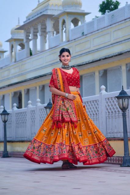 Mor Tussar Silk  wholesale lehenga shops in chandni chowk