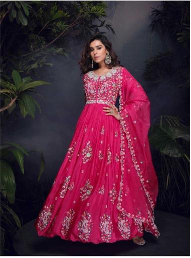 Mrunal Hit 5742 And 5743 Designer Chinon Gown exporters in Ahmedabad