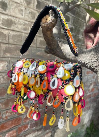 Multi Color Mirror Work Festival Wear 304 wholesale ladies purse near me