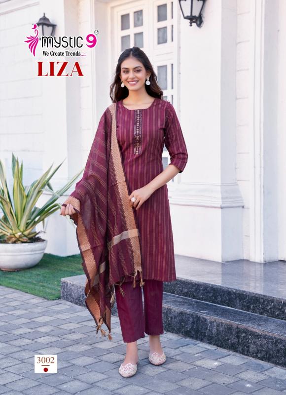 Mystic9 liza vol 3 handloom cotton straight 3 pcs indian kurtis designer wear