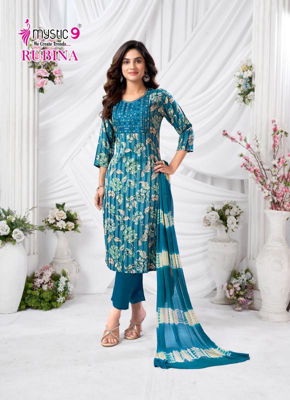 Mystic9 rubina vol 10 rayon 3 pcs branded kurtis manufacturers in india
