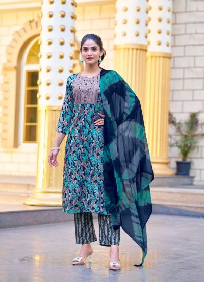 Mystic9 suman vol-1 rayon print with foil wholesale kurti in surat