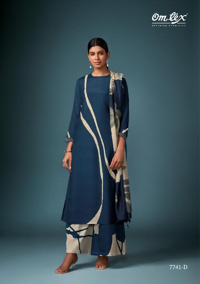 Omtex kavach pakiza silk digital print indian formal dress material
