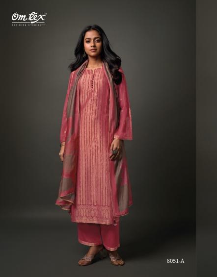 Omtex saanvika muslin jacquard pure silk dress material online india