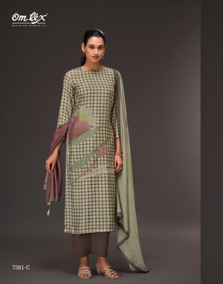 Omtex stich soul pakiza silk digital print dress material india
