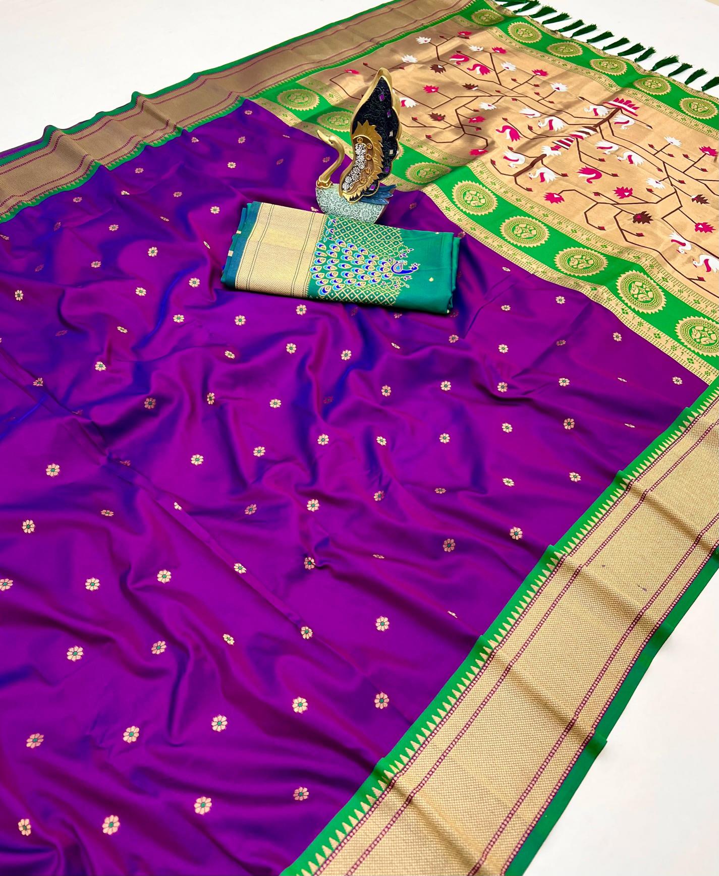 Onam festival special hansraj paithani silk saree traditional indian