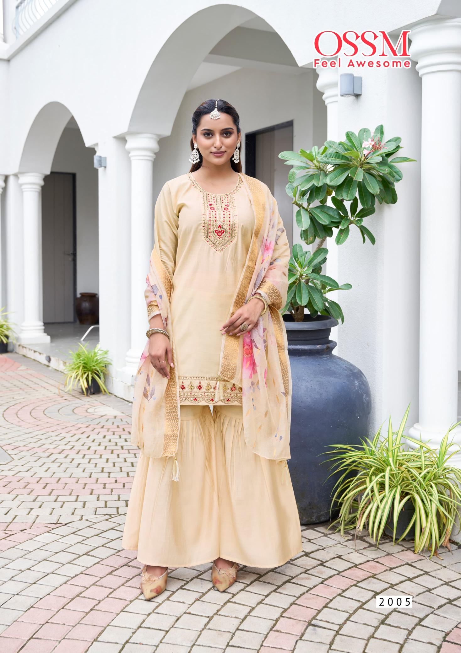 Ossm mannat vol 2 viscos roman silk wholesale salwar kameez india surat