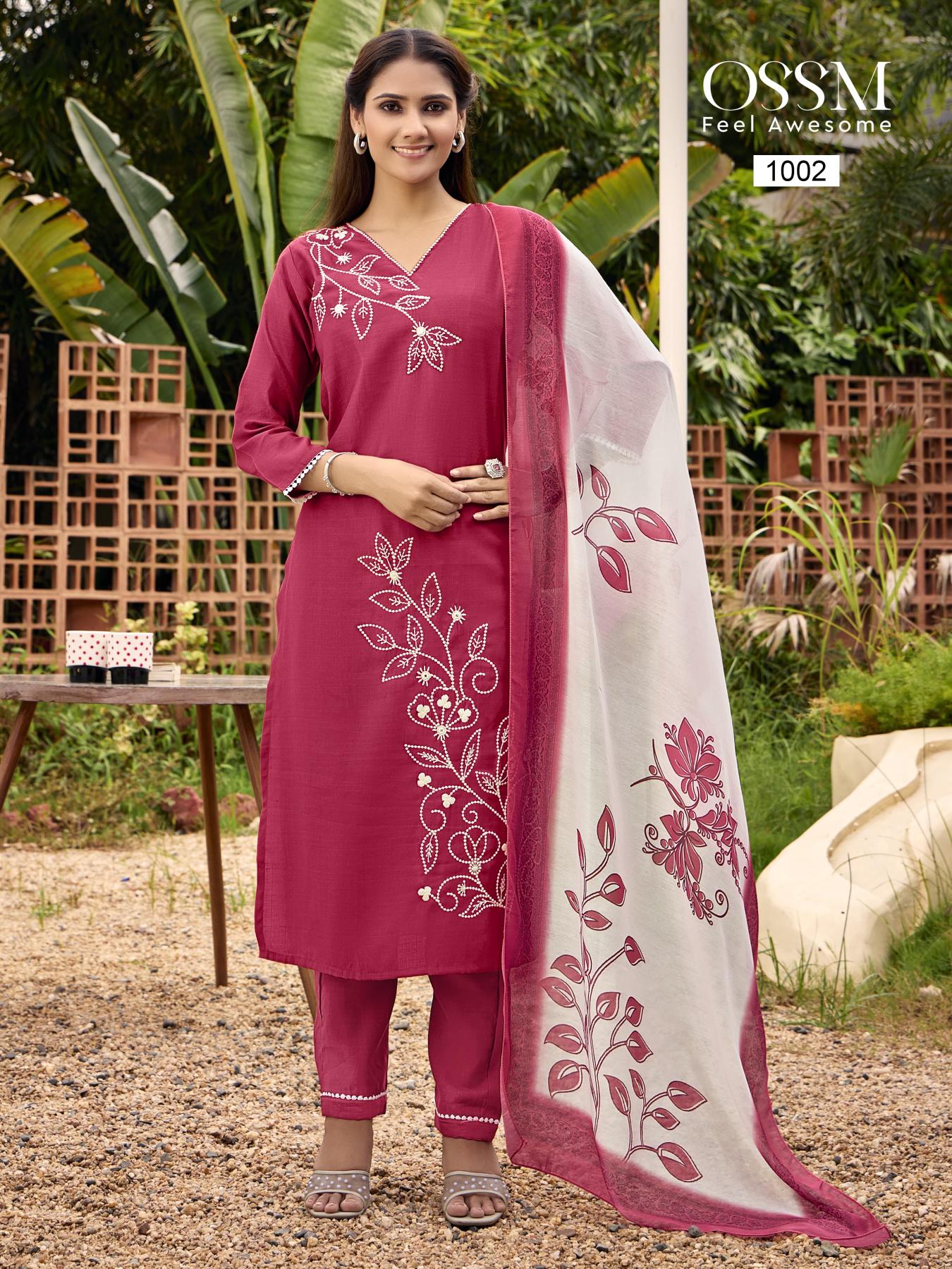 Ossm noor viscos vetican silk 3 pcs kurti wholesale online clothing stores