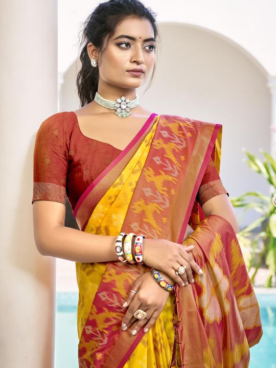 POORVIKA SILK VOL 1 by Astita fancy designer Pochampalli Silk fabric saree wholesale with Fancy latkan 