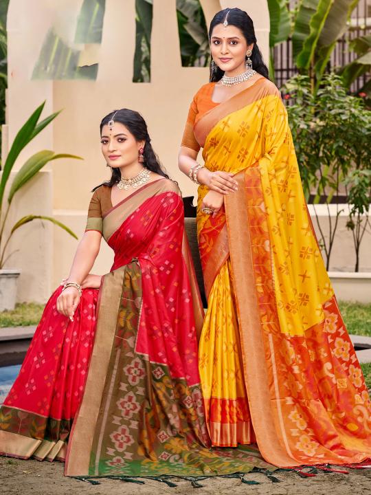 POORVIKA SILK VOL 2 by Astita fancy designer Pochampalli Silk fabric saree wholesale with Fancy latkan 