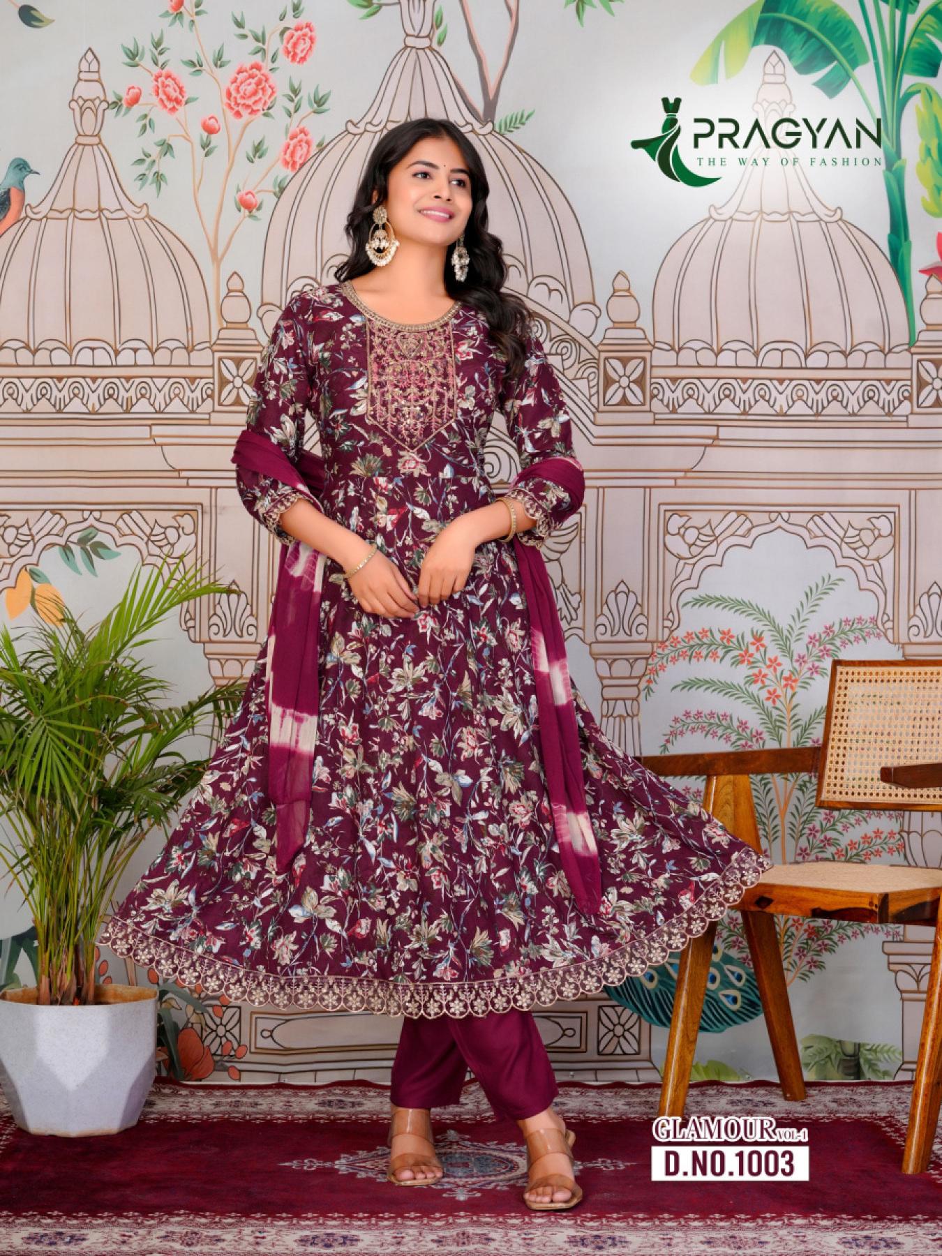 Pragyan glamour vol 1 anarkali gown 3 pcs online wholesale clothing