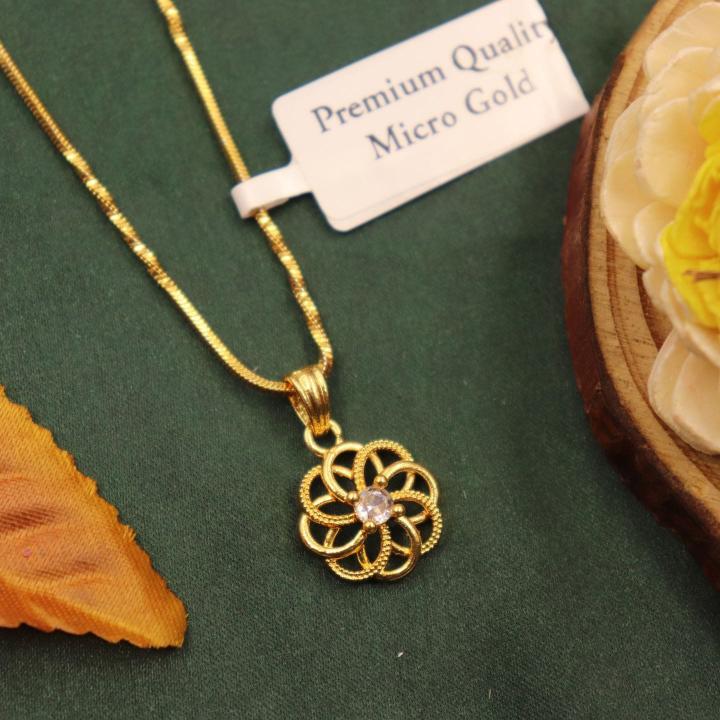 Premium micro gold chain pendant 603 Fashion jewellery wholesale market in Kolkata