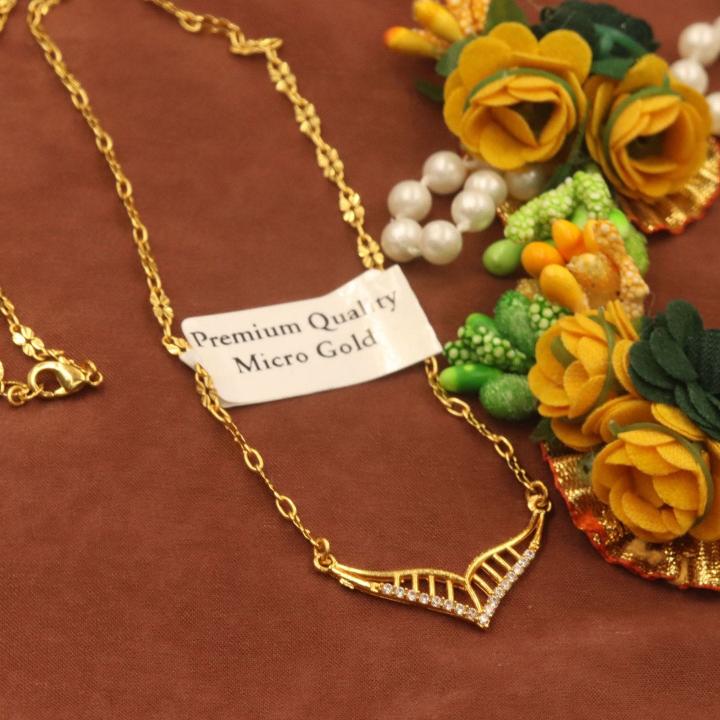Premium micro gold chain pendant 609 Fashion jewelry wholesalers in Ahmedabad