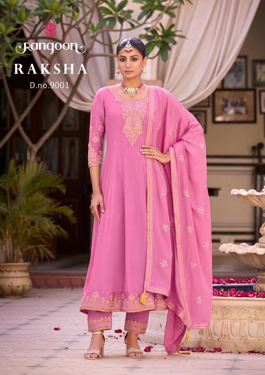 Rangoon raksha silk with embroidery 3 pcs kurti best womens clothing wholesale suppliers