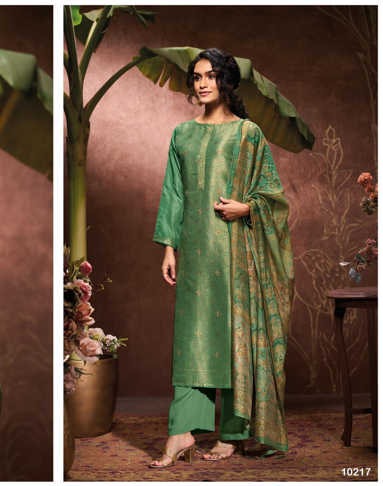 Reyna laxmi bemberg jacquard silk dress material buy online india