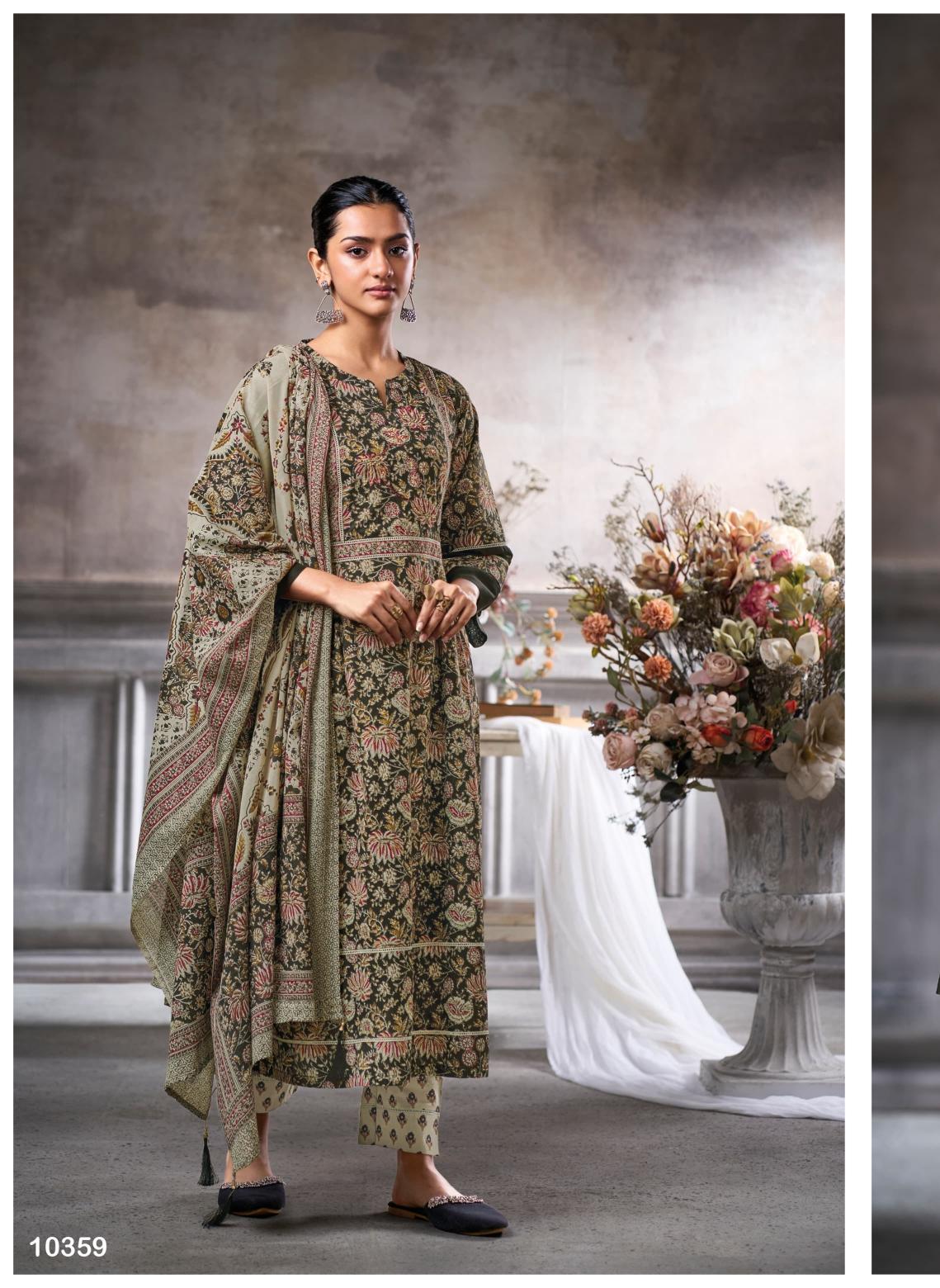 Reyna naz cotton block print india dress material design