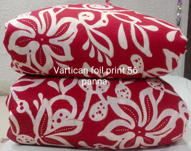 Sajni vartican foil print Wholesale fabric market in Surat