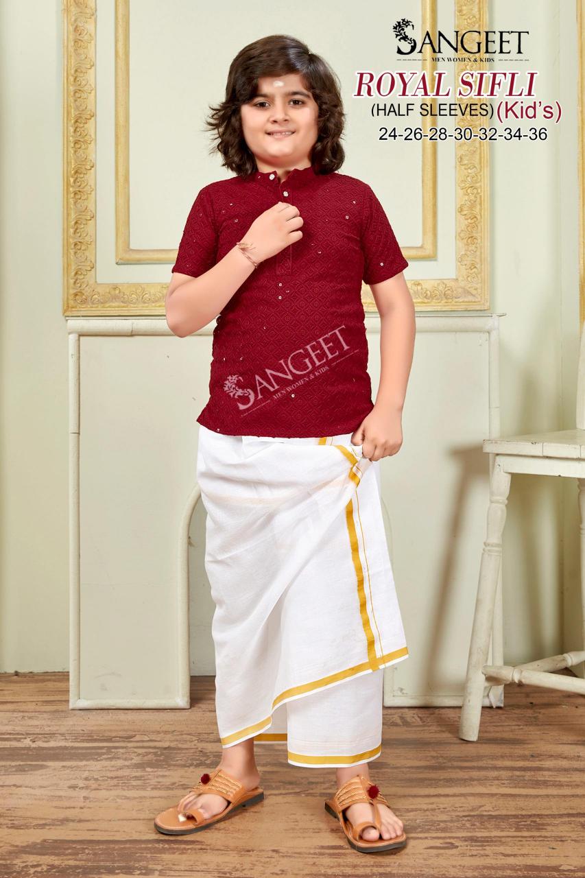 Sangeet royal sifli rayon kids wear fab india short kurtas