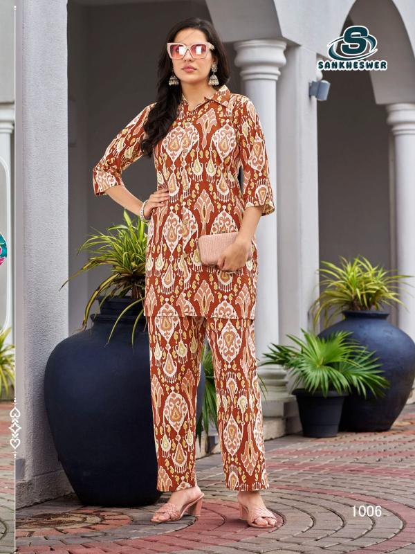 Sankheswer summer beauty vol 1 flex cottan print co ord sets wholesale