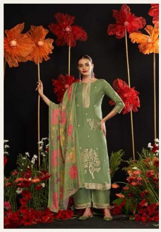 Sargam prints khushali bemberg muslin jaquard solid dress material wholesale market in india