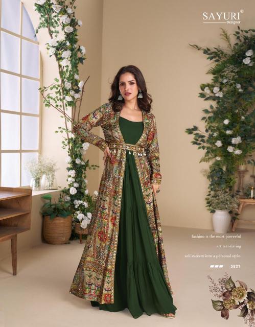 Sayuri designer janvi navratri special new style indian gown with koti 