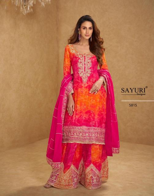 Sayuri designer rangeela chinon silk pakistani salwar suit wholesale