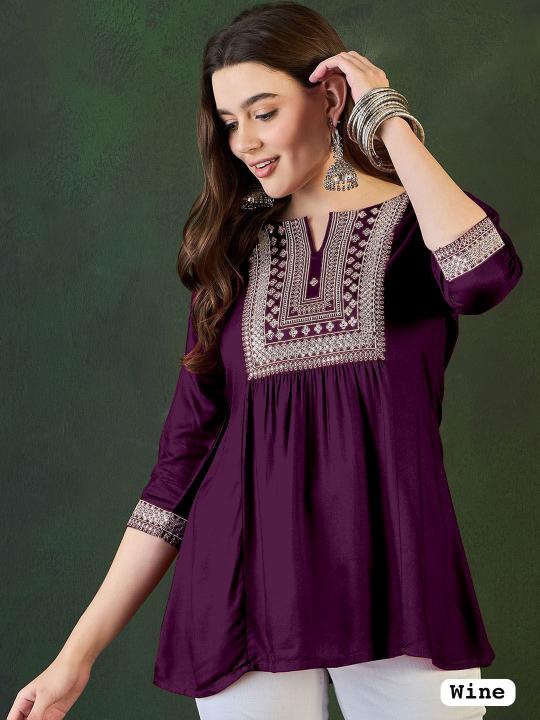 Shorya adaa rayon short length kurti b2b clothing wholesale india