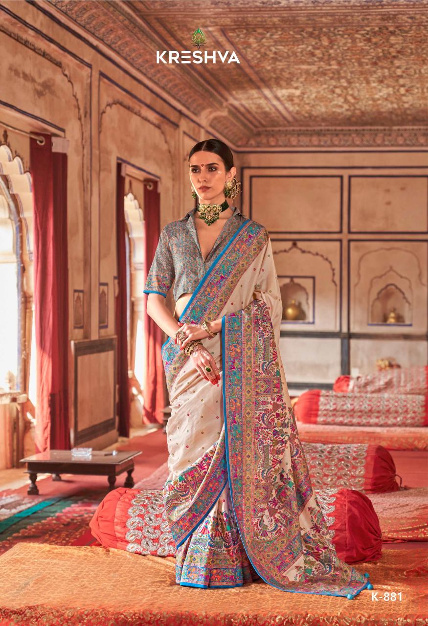 Shorya kreshva raj tilak vol 2 silk luxury print glory finish sarees wholesale