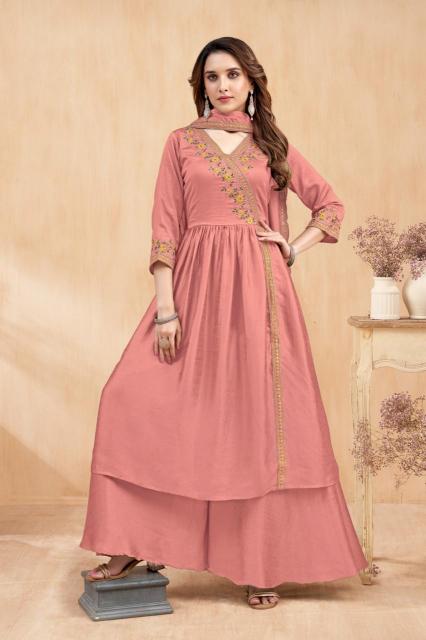 Shorya vichitra with embroidery work 3 pcs latest indian kurti design