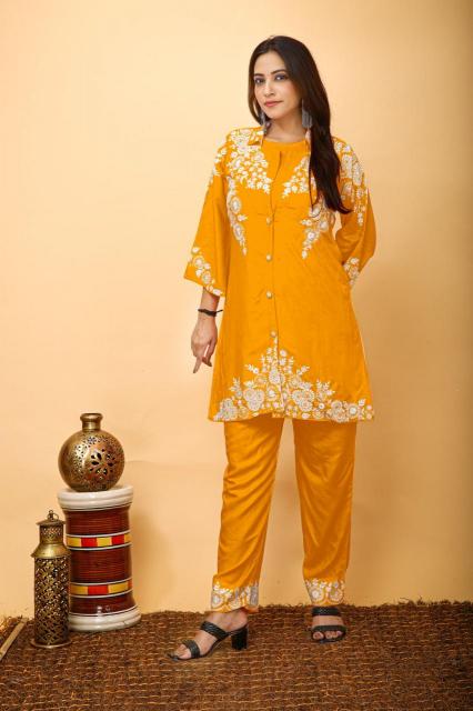 Shree salasar Mf present rayon coord set 3 pcs lucknow chikan kurti online india