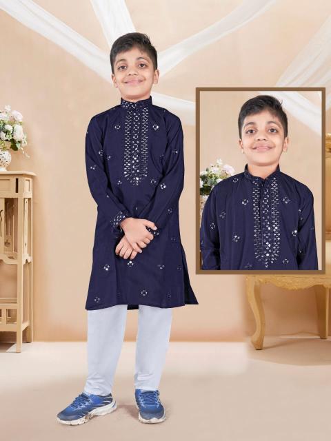 Shree salasar roman silk kids wear boys pajama with kurta in india