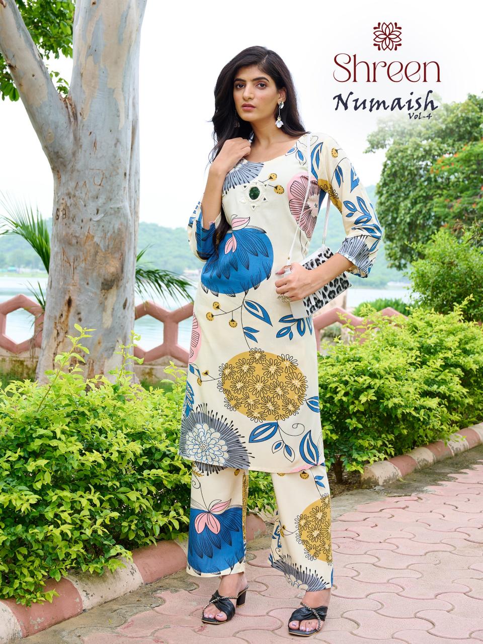 Shreen numaish vol 4 rayon prints co ords wholesale