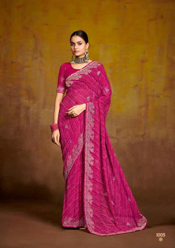 Stavan bindni georgette saree surat wholesale