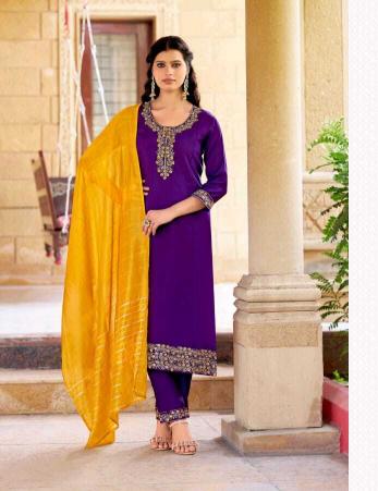 Subhash sarees dhara roman silk 3 pcs kurti wholesale ladies