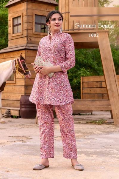 Summer Beats Printed Co Ord Set Kurti manufacturers in Ahmedabad