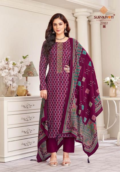 Suryajyoti kalki vol-27 satin discharge print indian dress material design