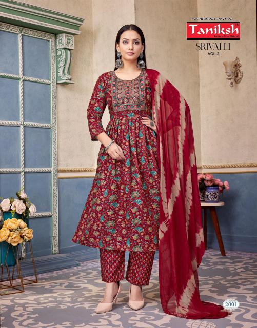 Taniksh srivalli vol 2 capsule foil print 3 pcs wholesale clothing manufacturers in india